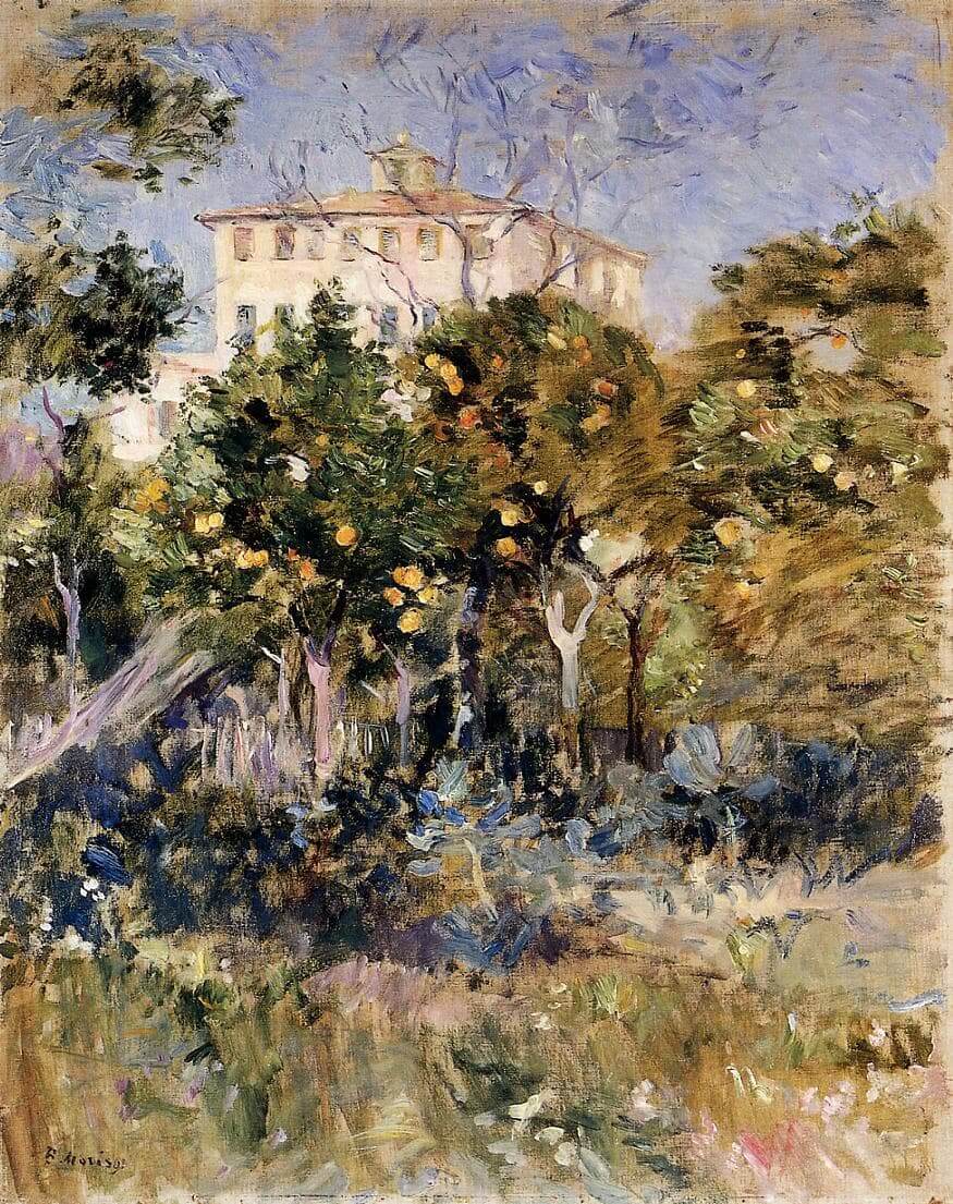 «Villa con naranjos, Niza» por Berthe Morisot